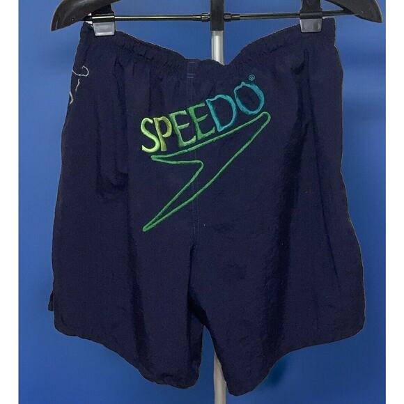 Speedo Navy Swim Trunks Shorts Summer Beach Size Medium - Picture 1 of 5